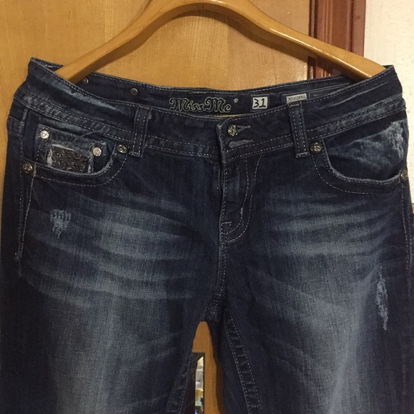 Miss Me Denim - Miss me distressed dark denim jeans easy boot 31